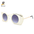 New European and American Personality Mesh Frame Metal Sunglasses